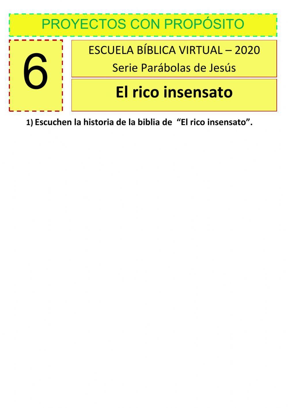 PP Parábolas. El rico insensato.