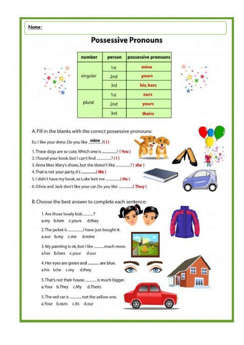 Possessive pronouns