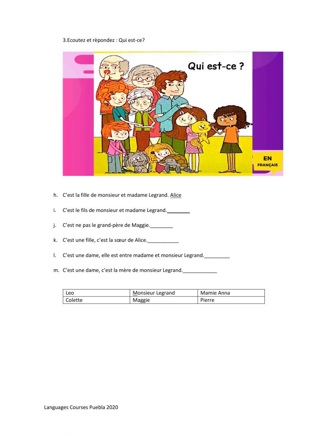 Présenter sa famille