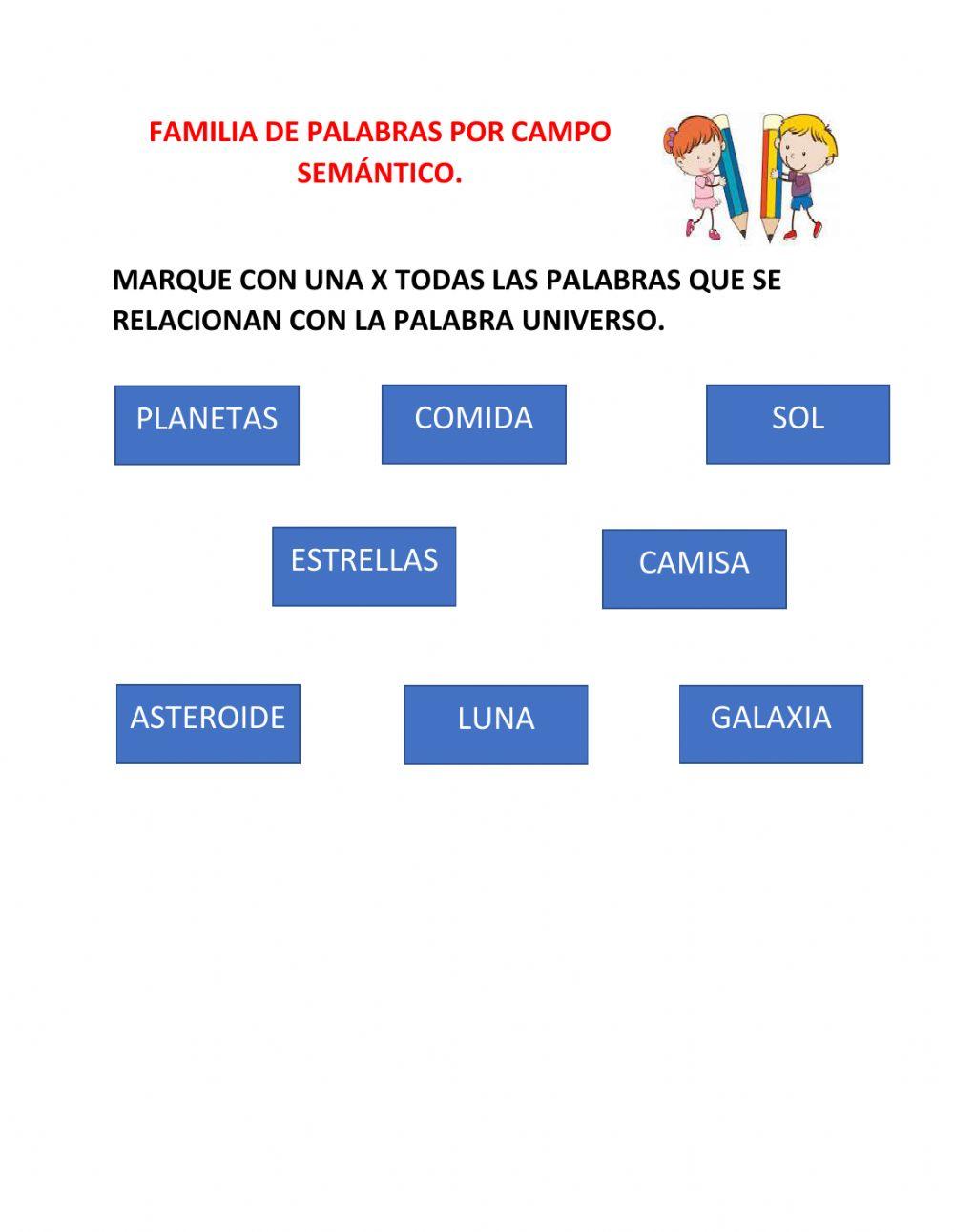 Familia de palabras por campo semnatico