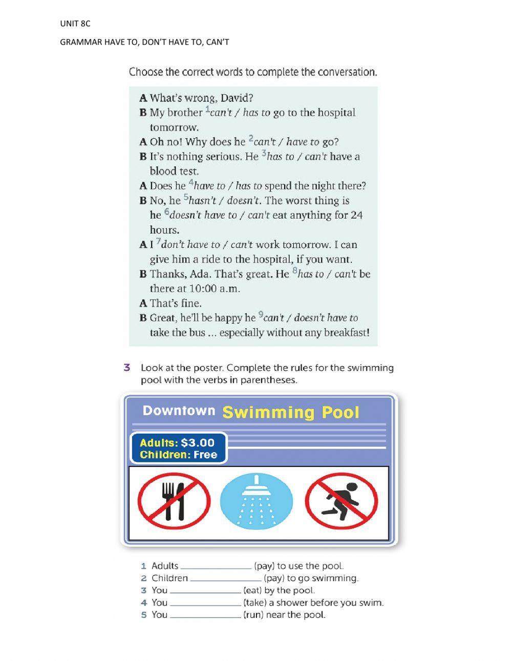 I 4 Unit 8 C Grammar