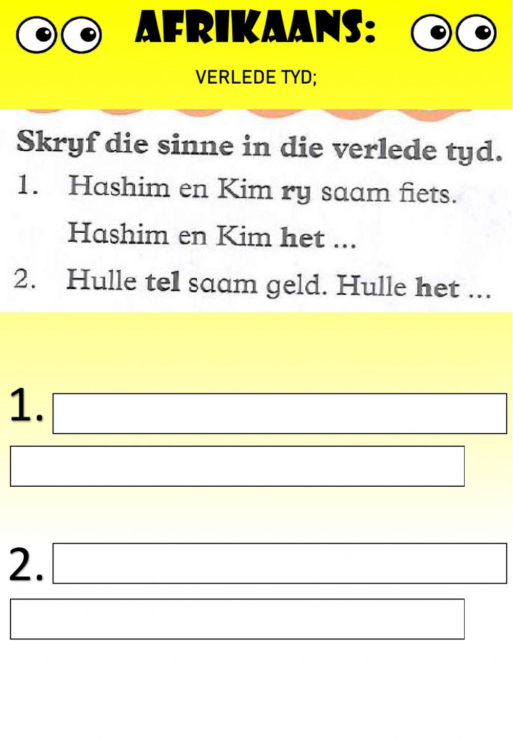 WEEK 22: WEDNESDAY: Verlede Tyd