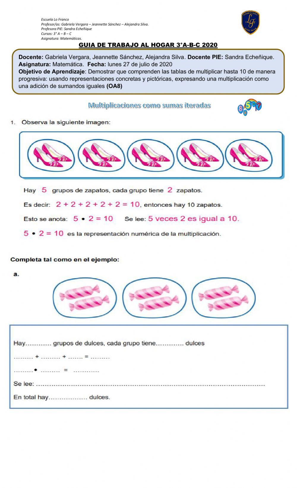 Sumas iteradas Resolución de problemas