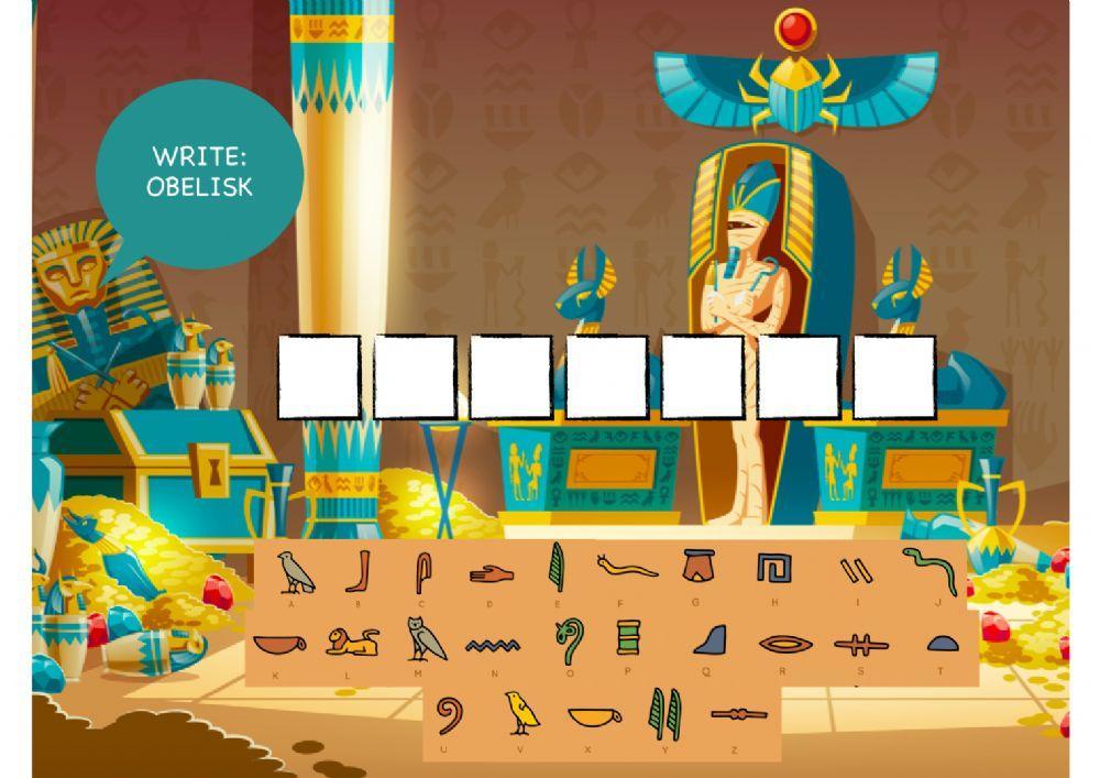 Write with hieroglyphics