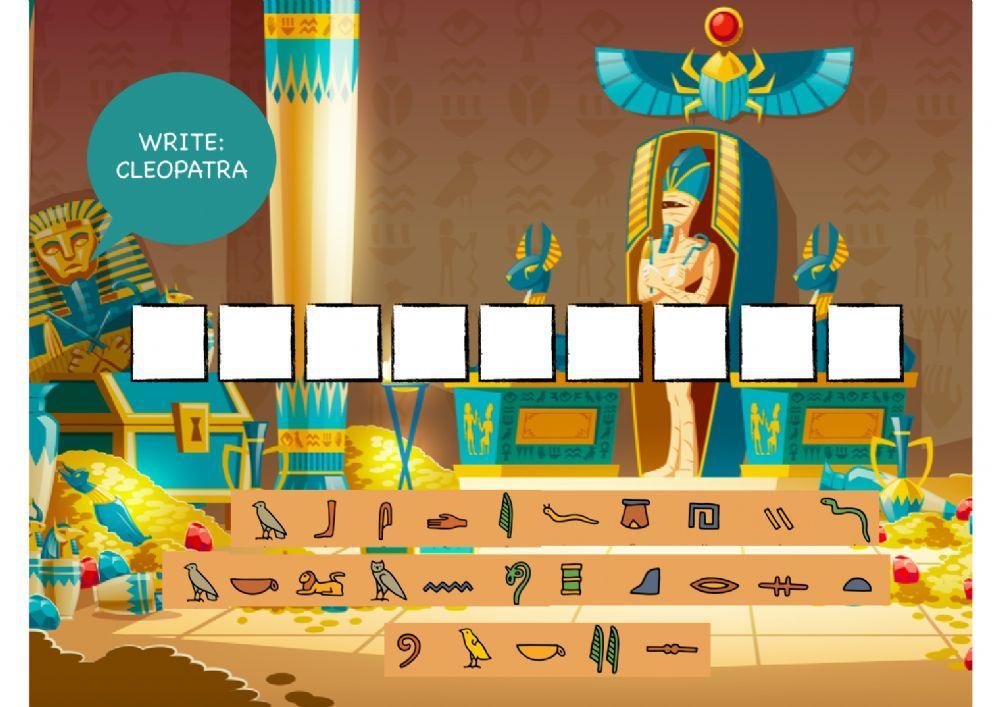 Write with hieroglyphics