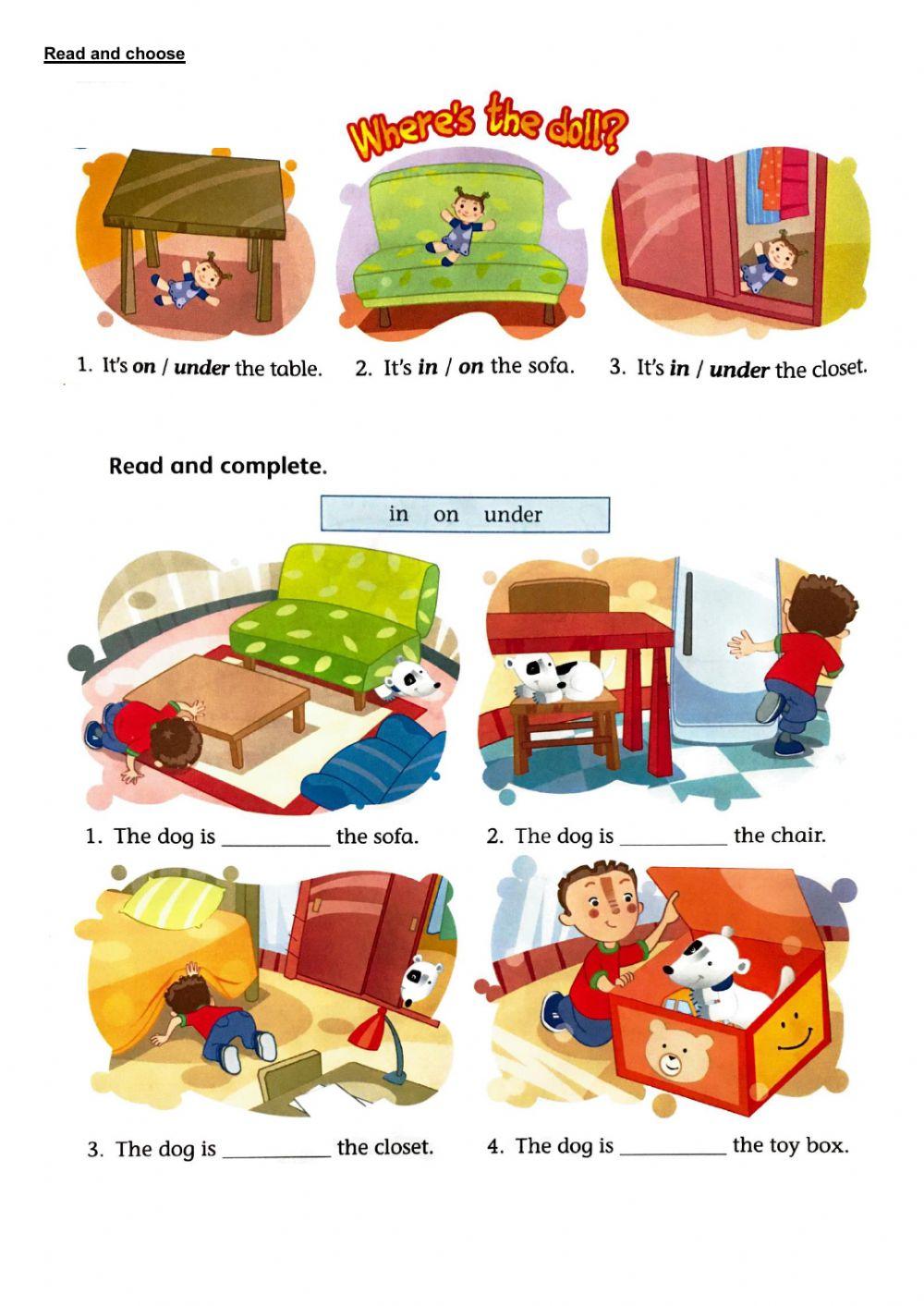 Parts of the house and prepositions