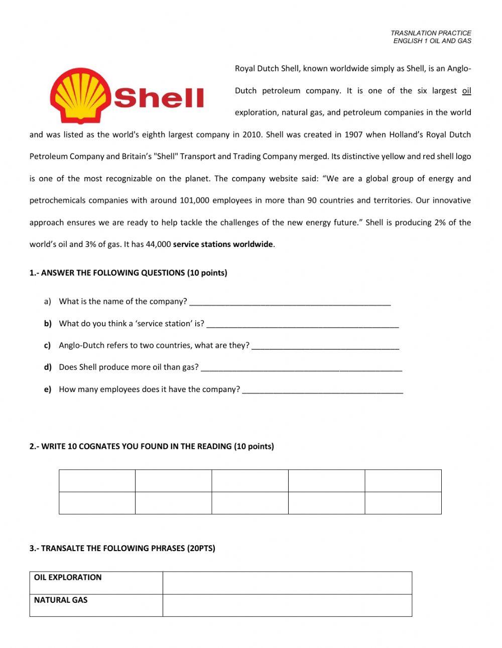 TRANSLATION SHELL PRACTICE