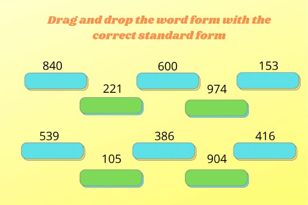 Word and standard form