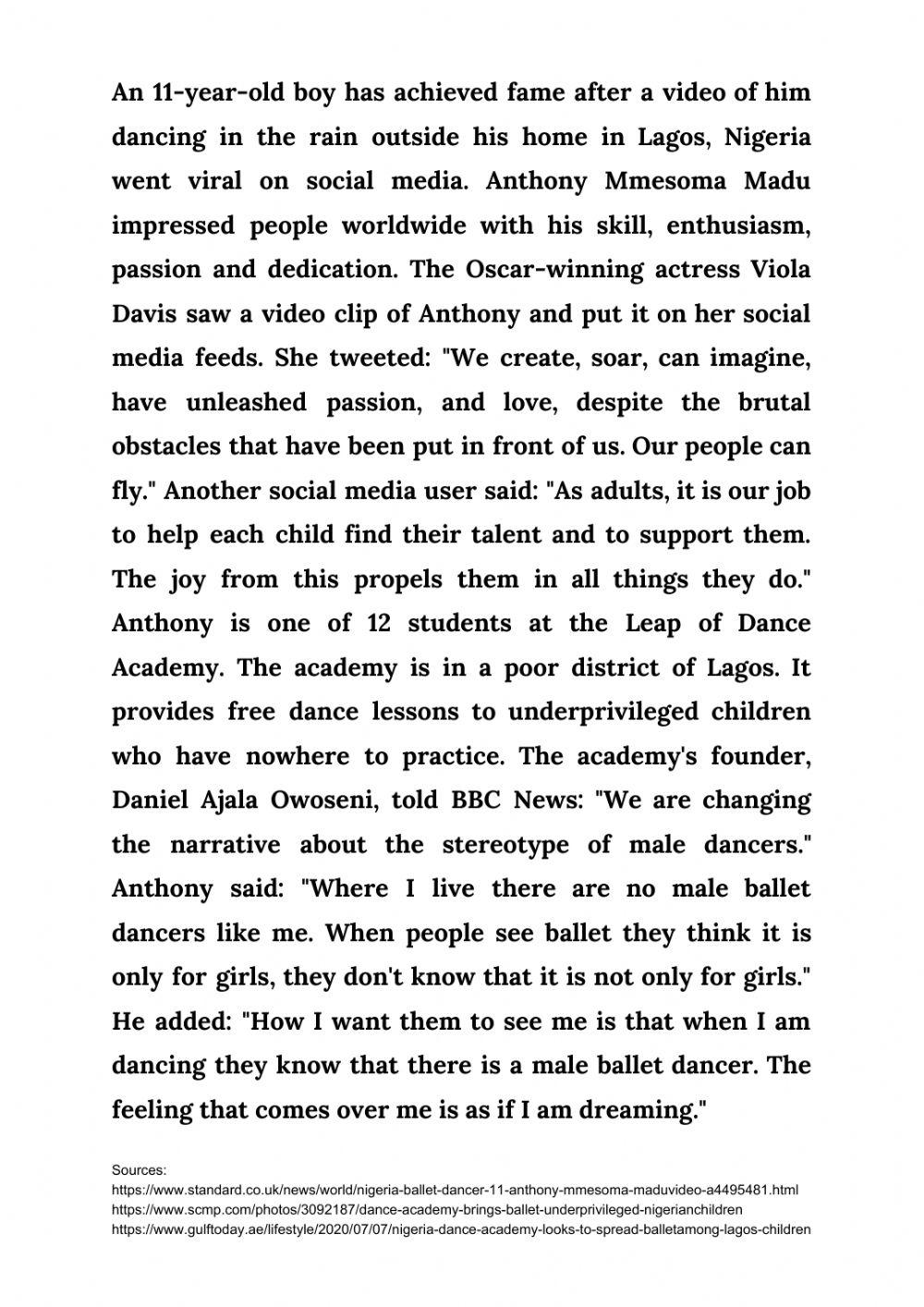 Reading and Listening