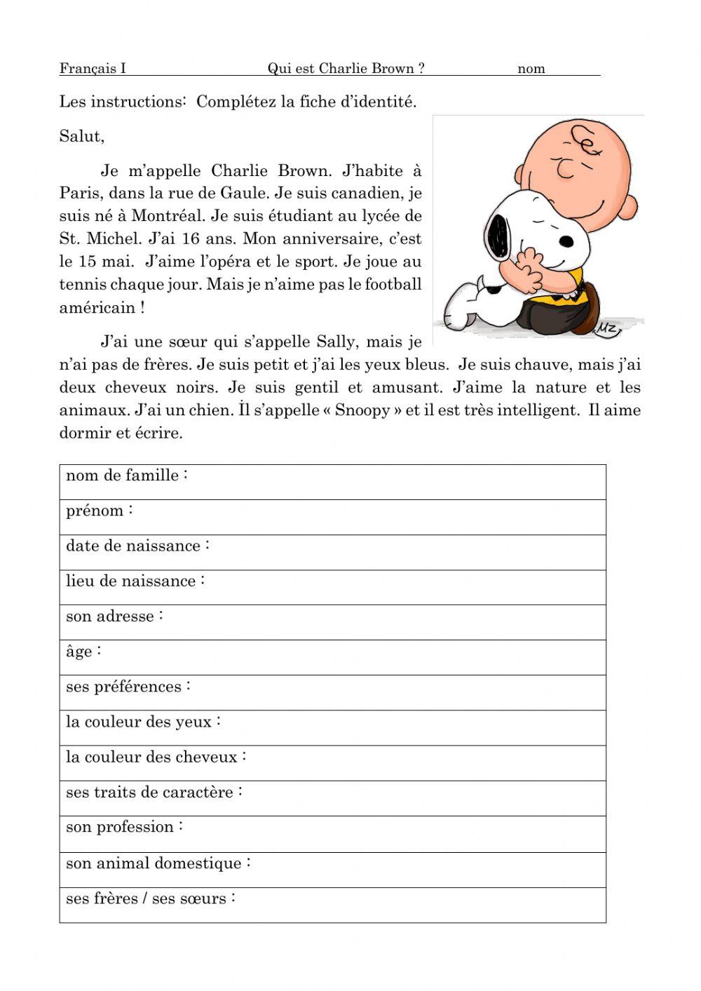L'identité de Charlie Brown