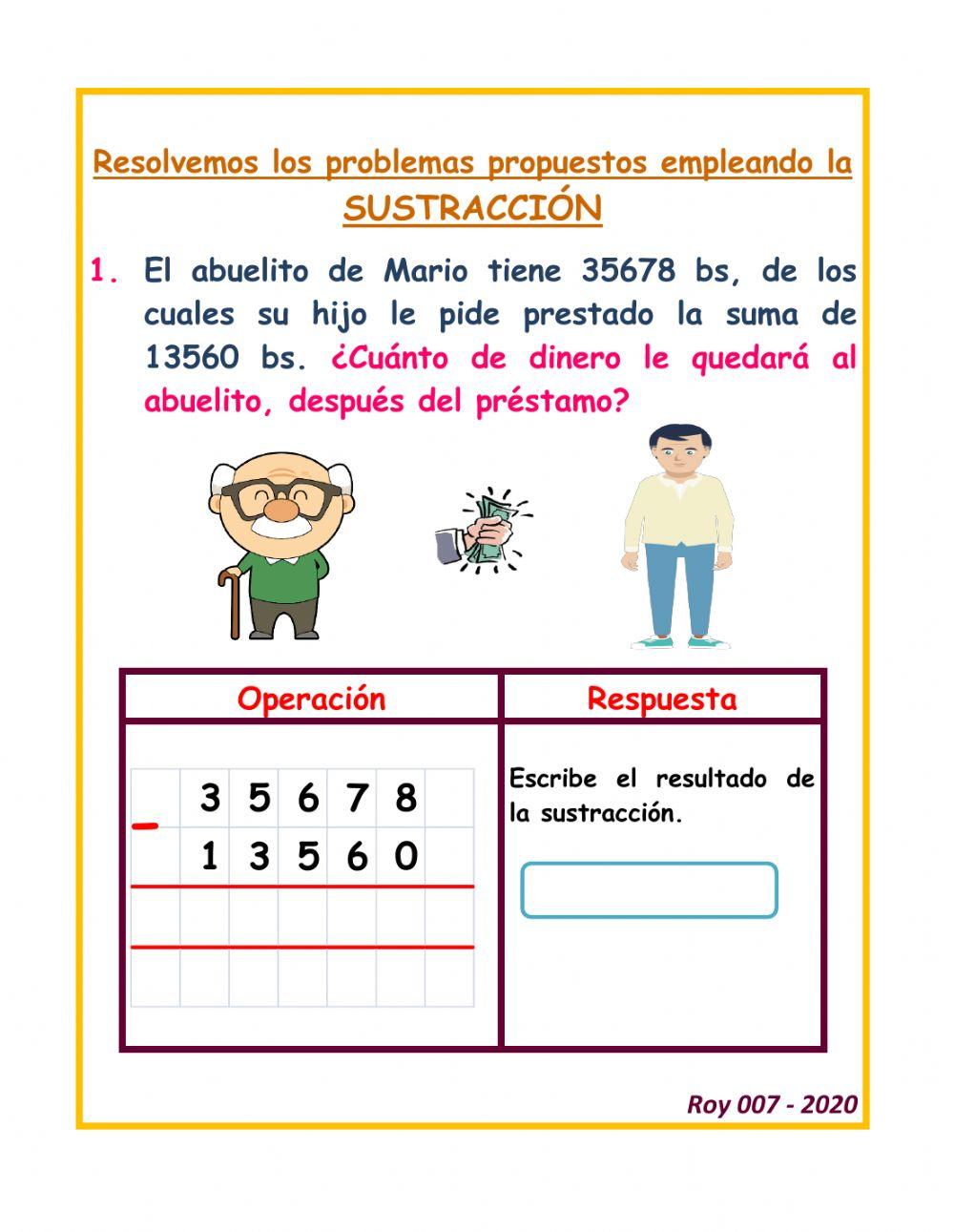 Problemas de sustraccion