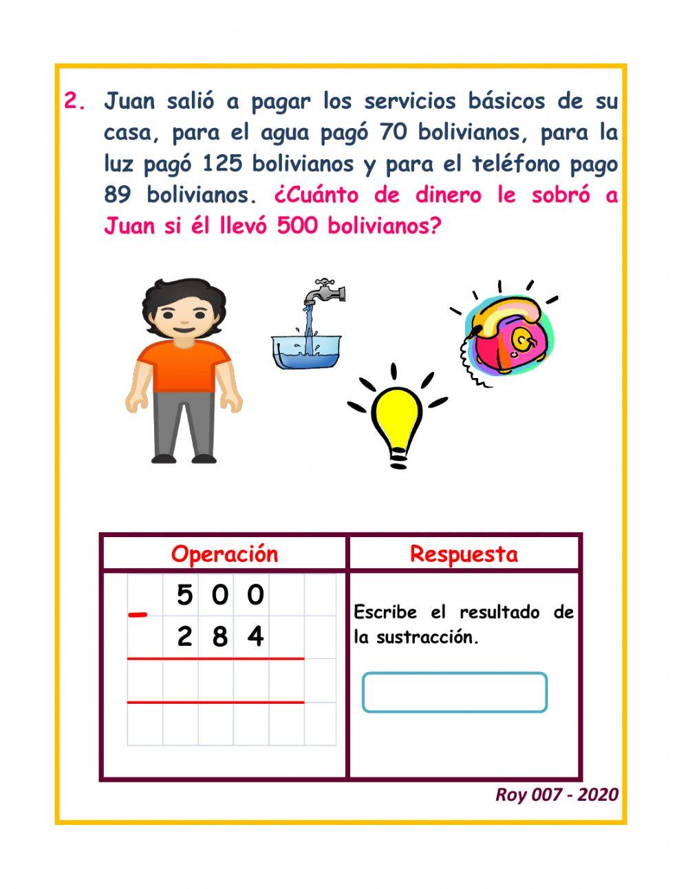 Problemas de sustraccion