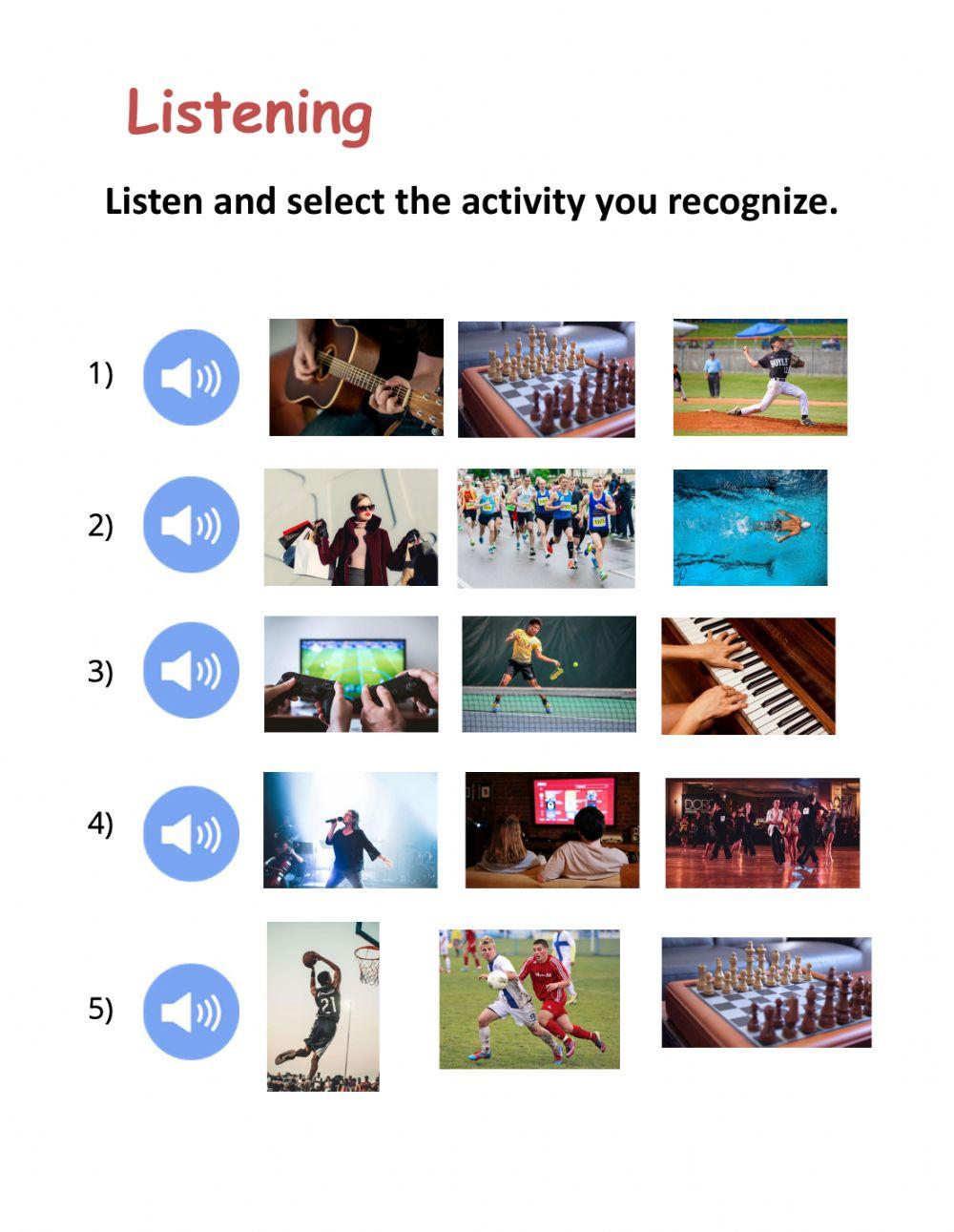 Free time activities and hobbies