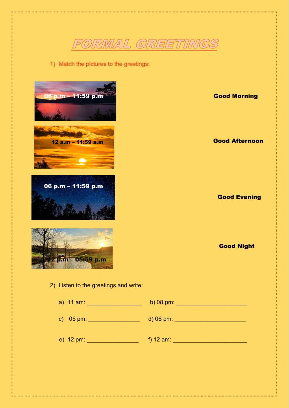 Formal Greetings and Introductions