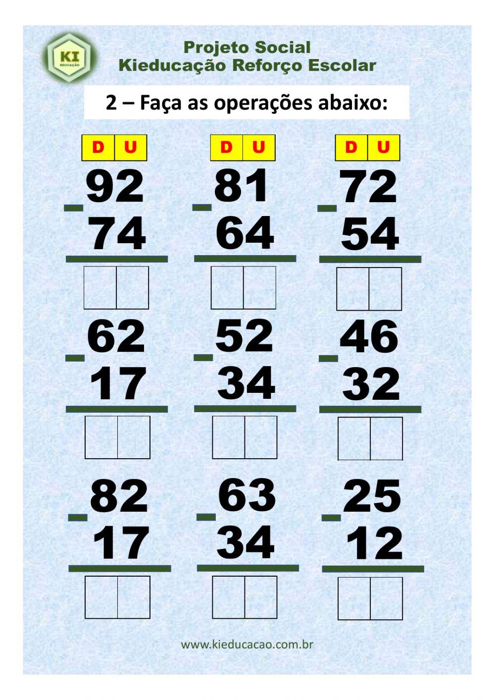 Aula 02 Subtração 2º Ano Pub