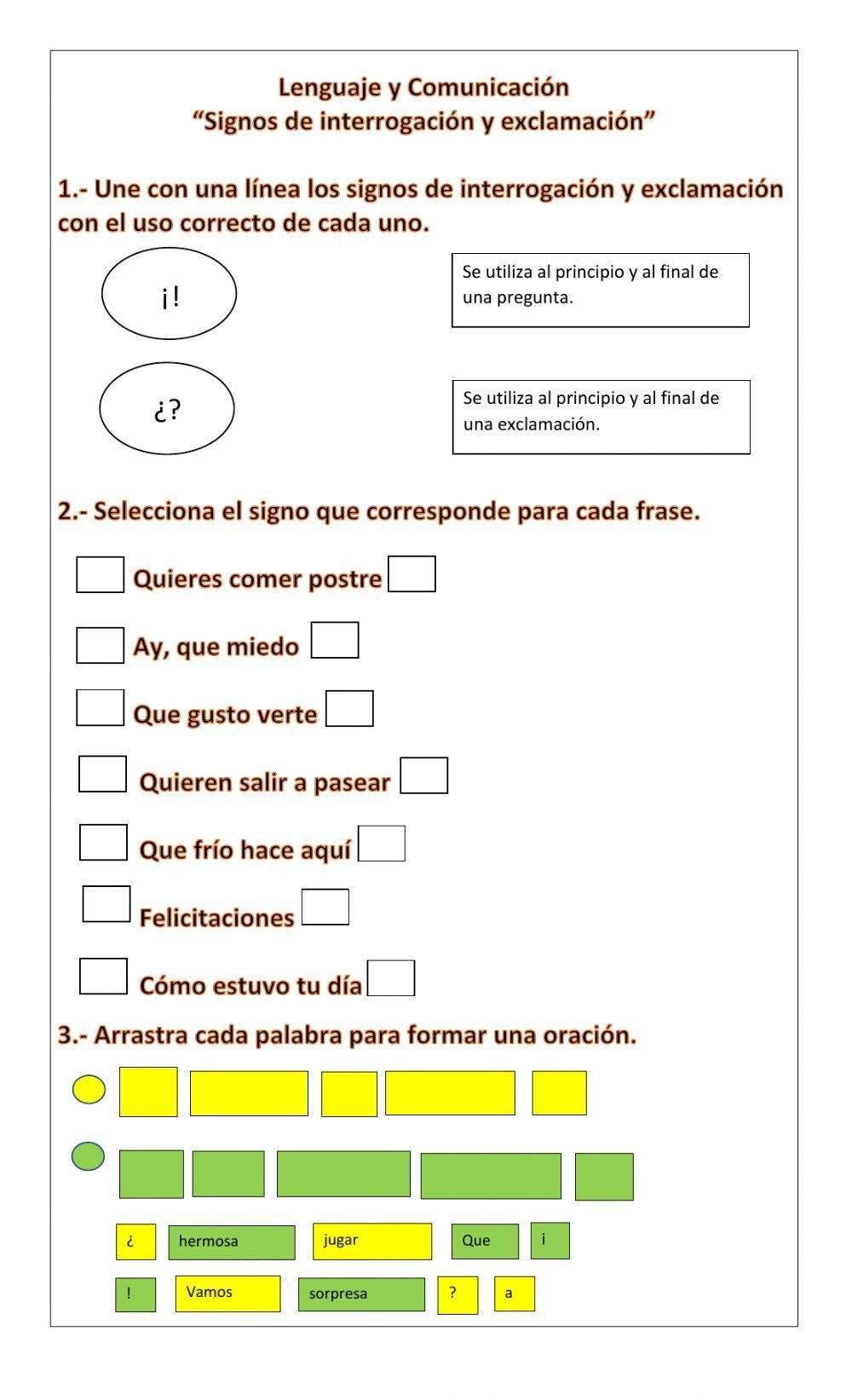 Signos de interrogación y exclamación