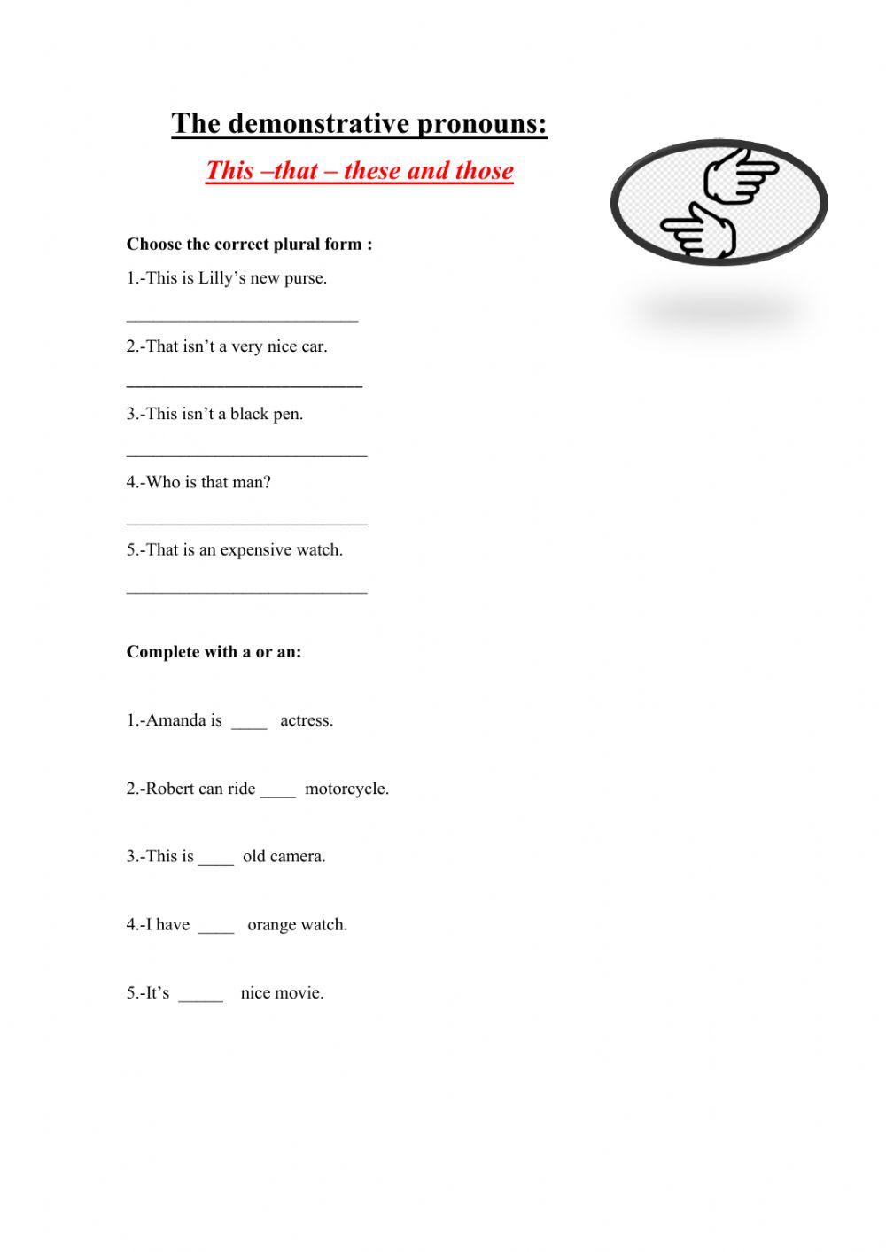 Demonstartive pronouns