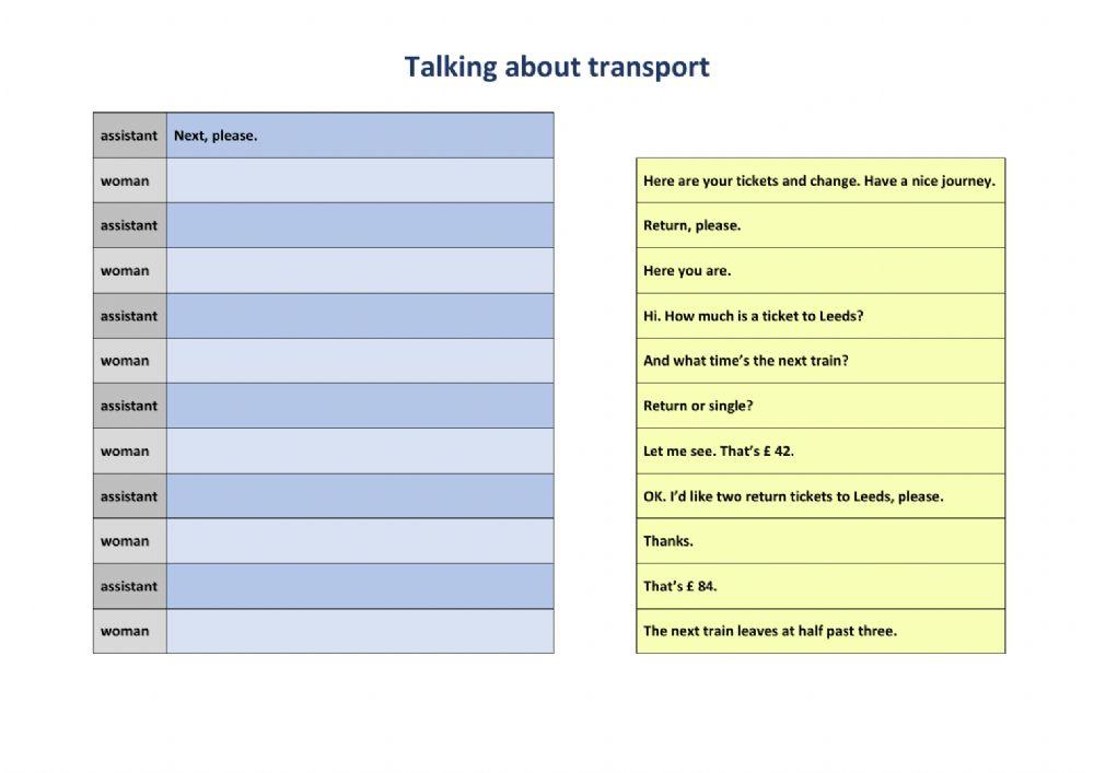 Talking about transport