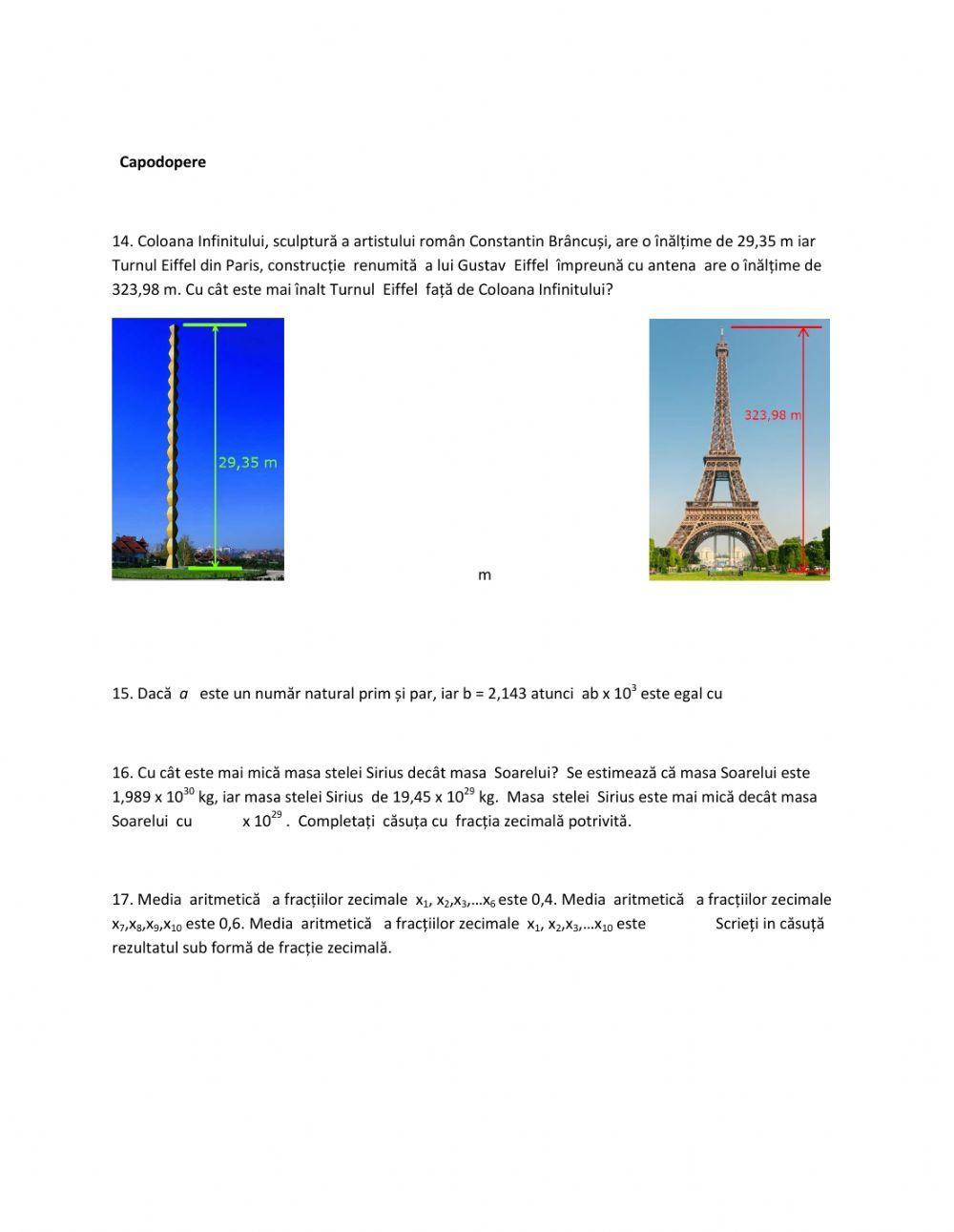 Operații cu fracții zecimale Operații cu fracții zecimale