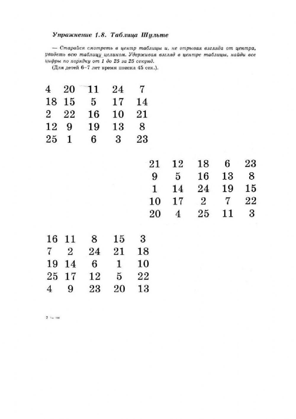 Таблица Шульте 2824 | Zanozka | Live Worksheets