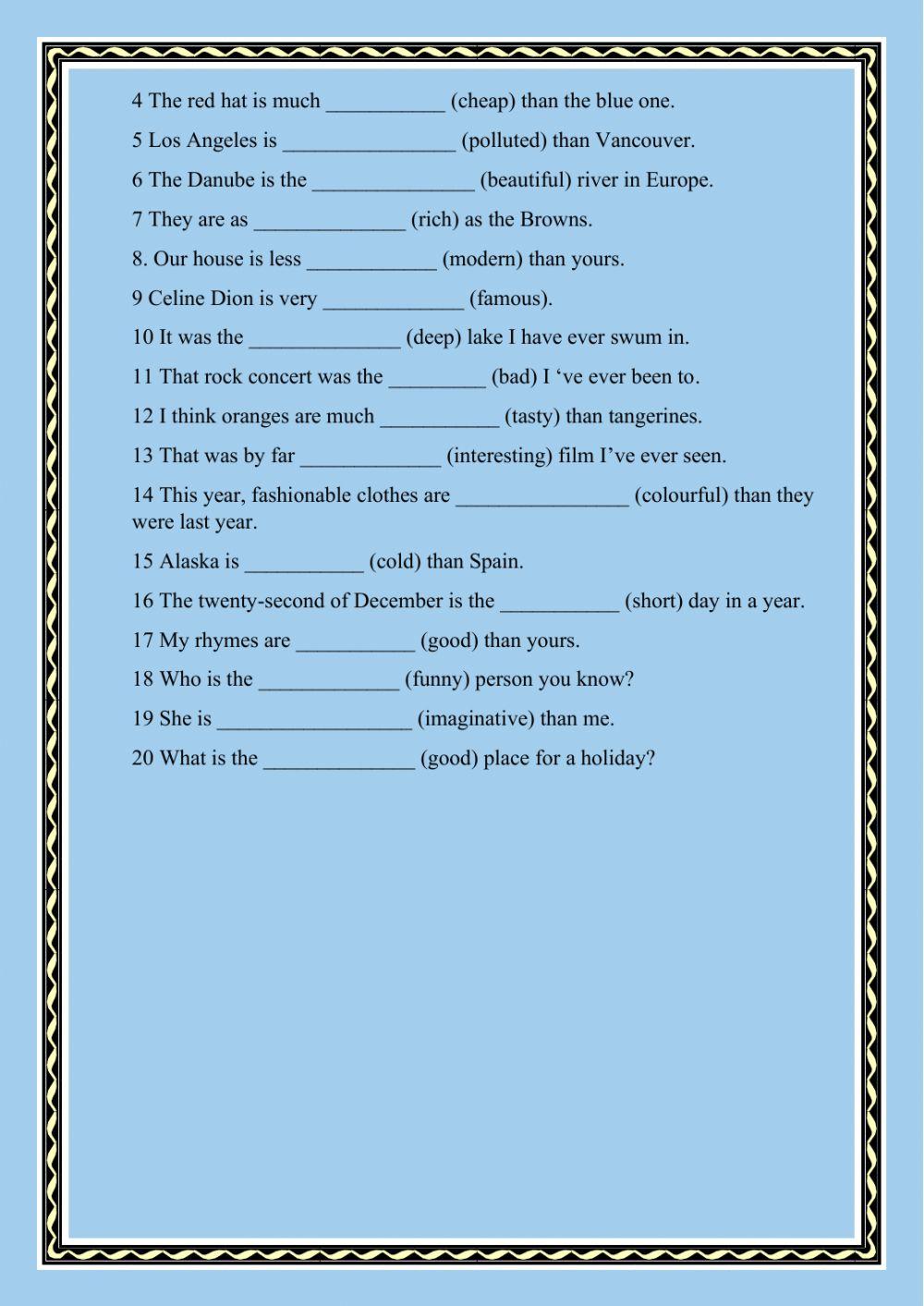 Adverbs and Adjectives