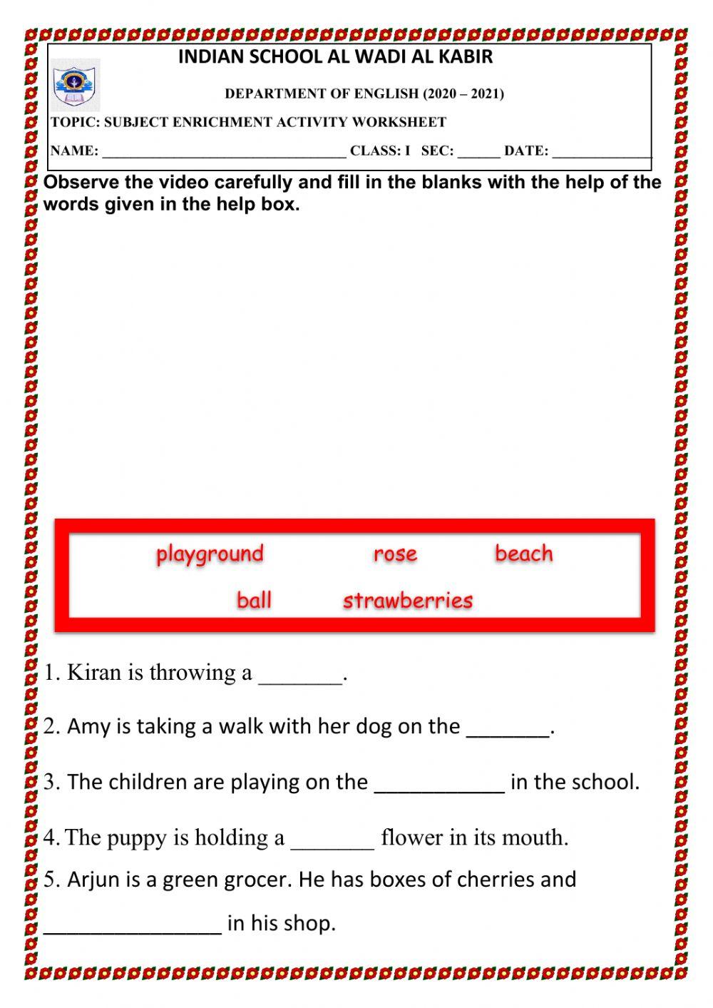 Naming words-Articles