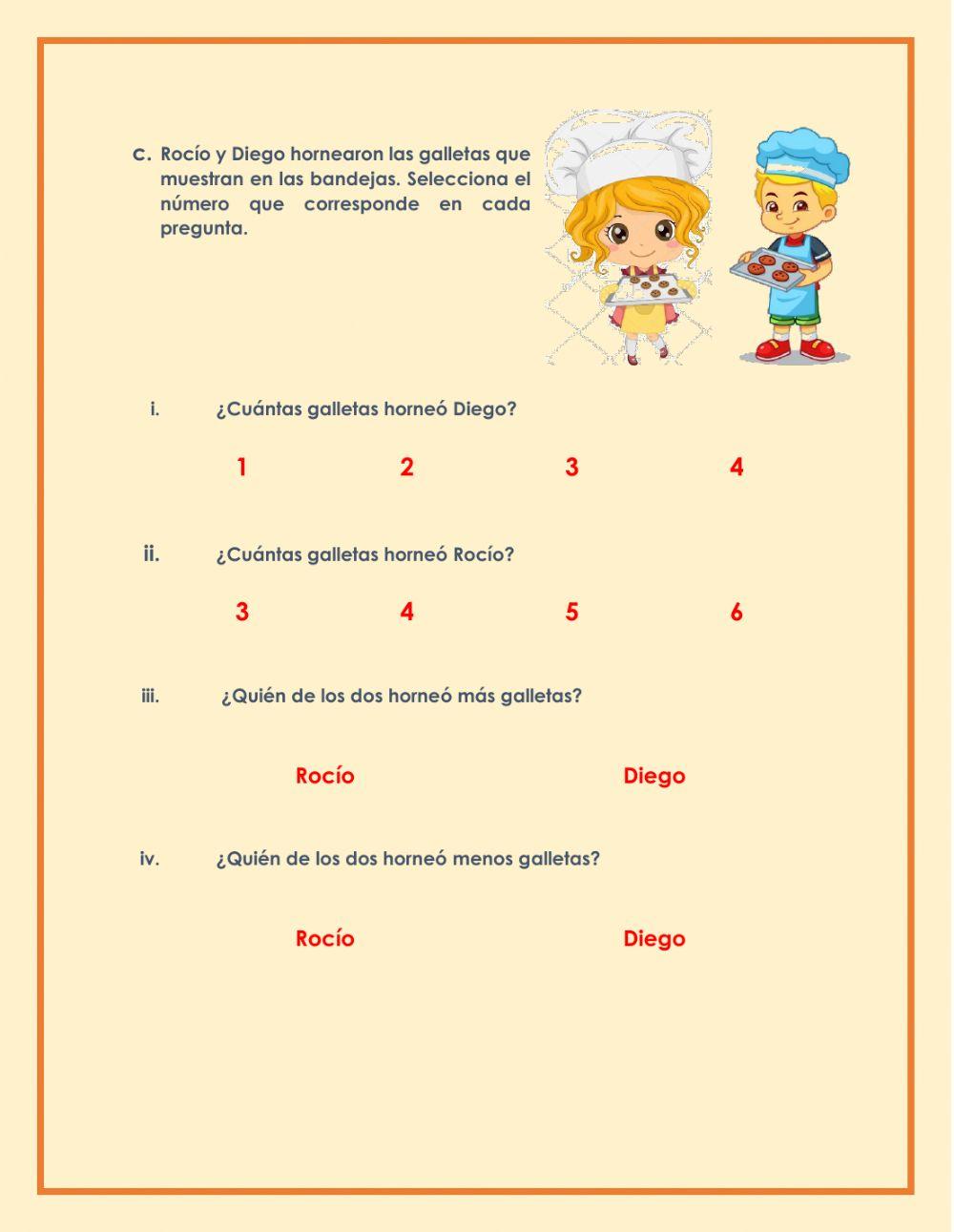 Resolver problemas con los números del 1 al 7