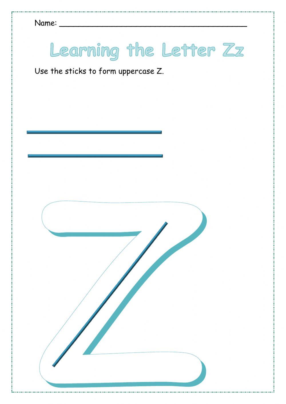 The Letter Z Worksheet