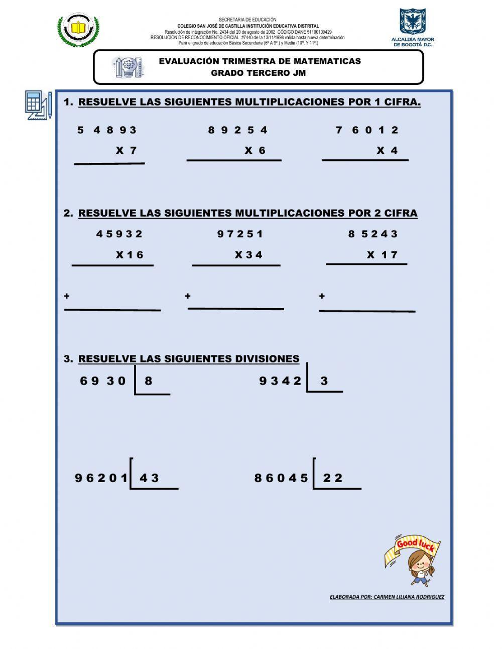 Multiplicación y división
