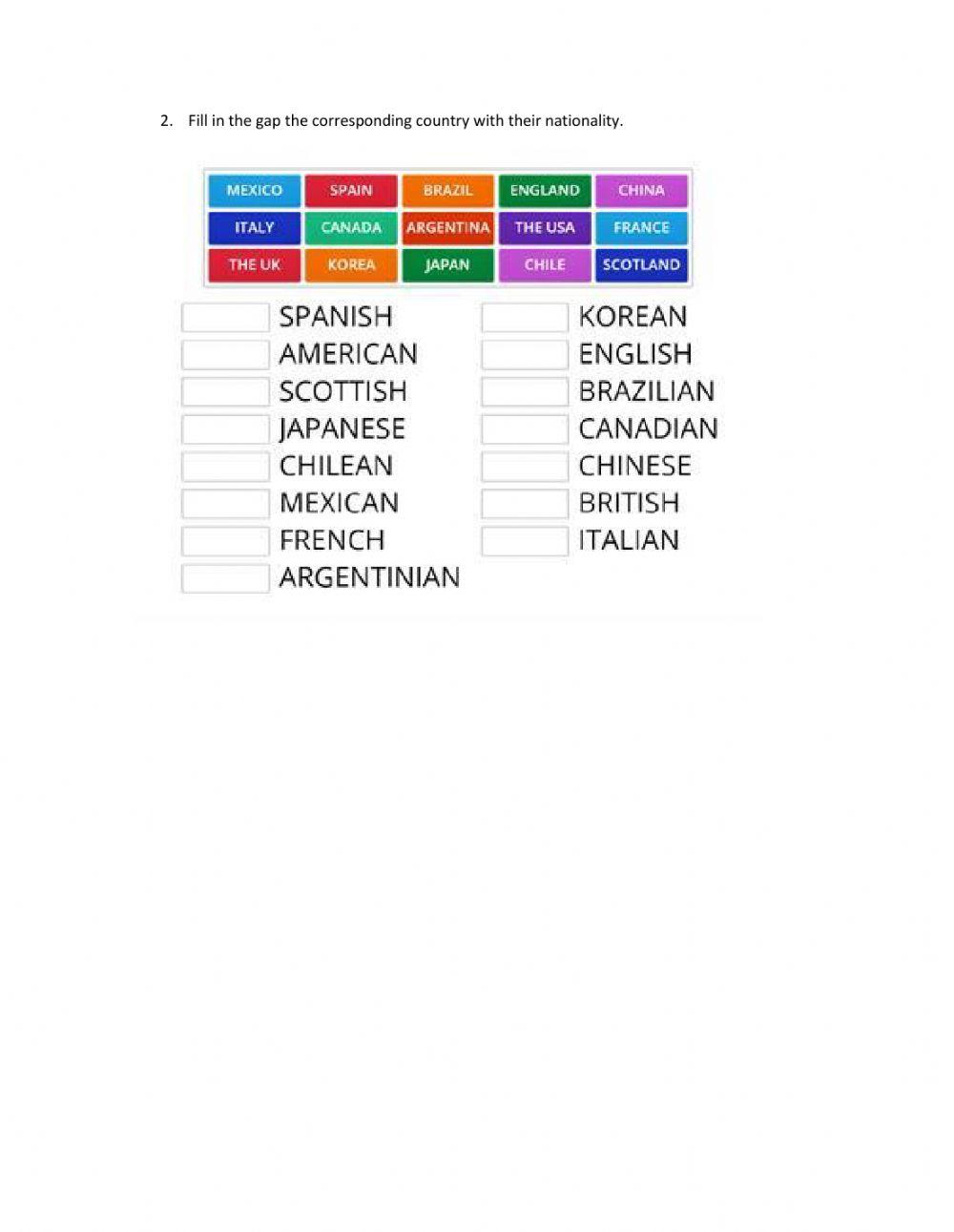 Countries and nationalities