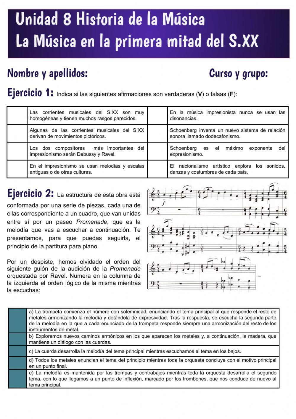 Unidad 8 La música en la primera mitad del S.XX