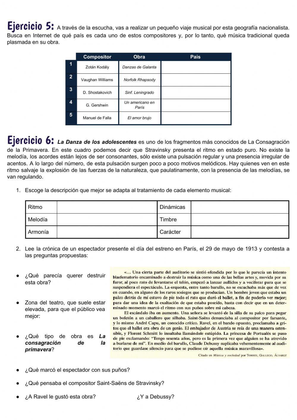 Unidad 8 La música en la primera mitad del S.XX