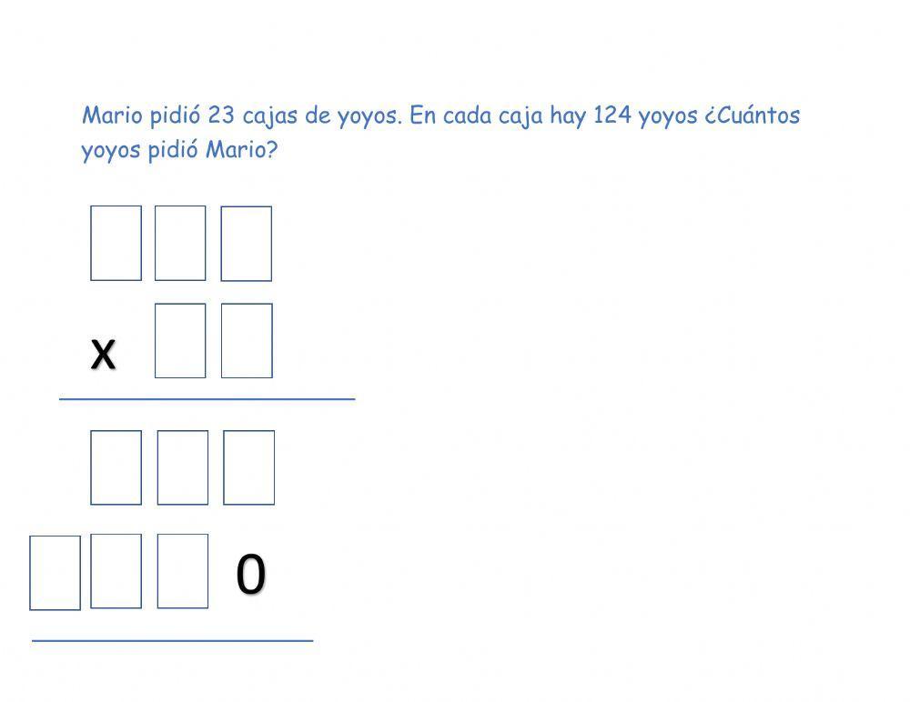 Multiplicación por dos cifras sencillas