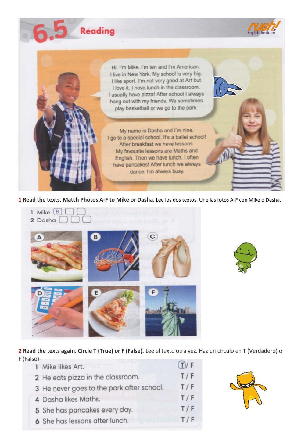 3rd Kids T.T - Reading ctivity