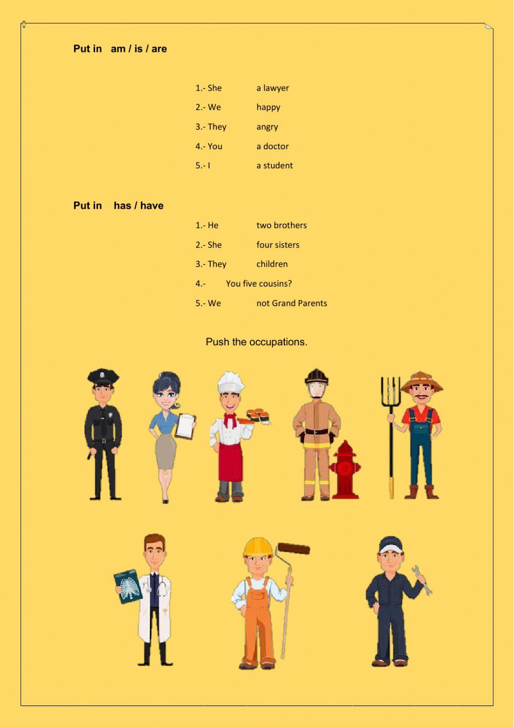 Verb TO BE and Verb to have