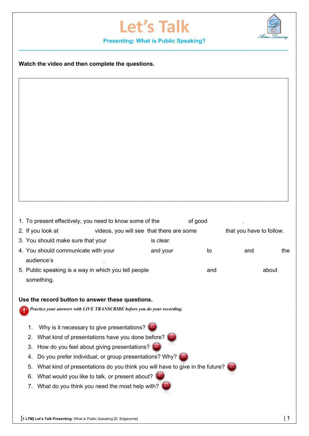 What is public speaking