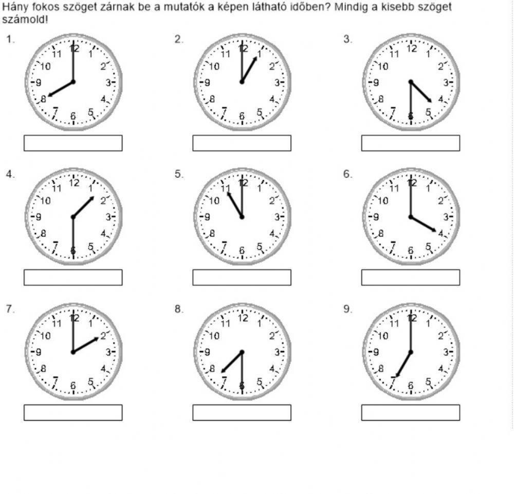 Szög óramutatóval