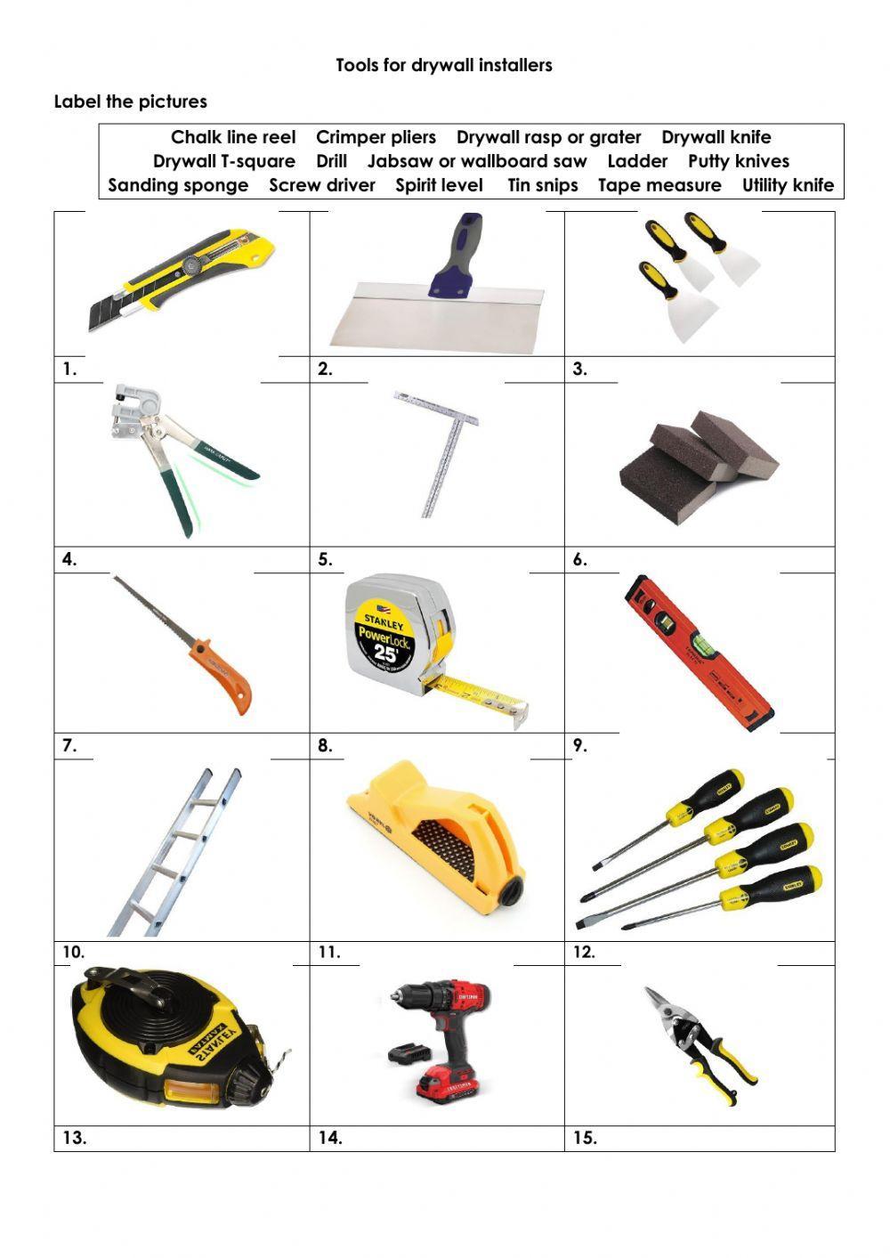 Tools for Drywall installers