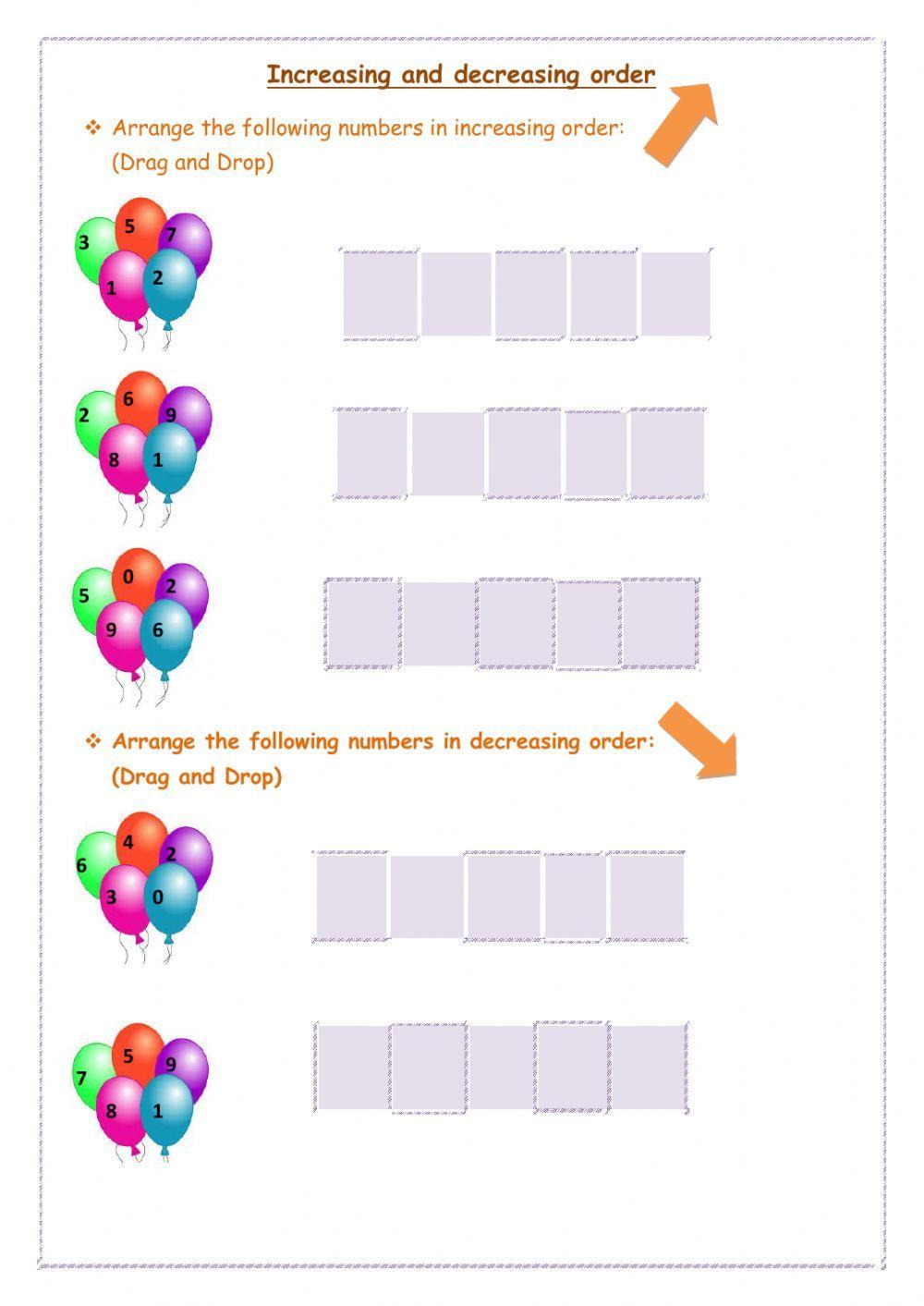 Increasing and decreasing numbers