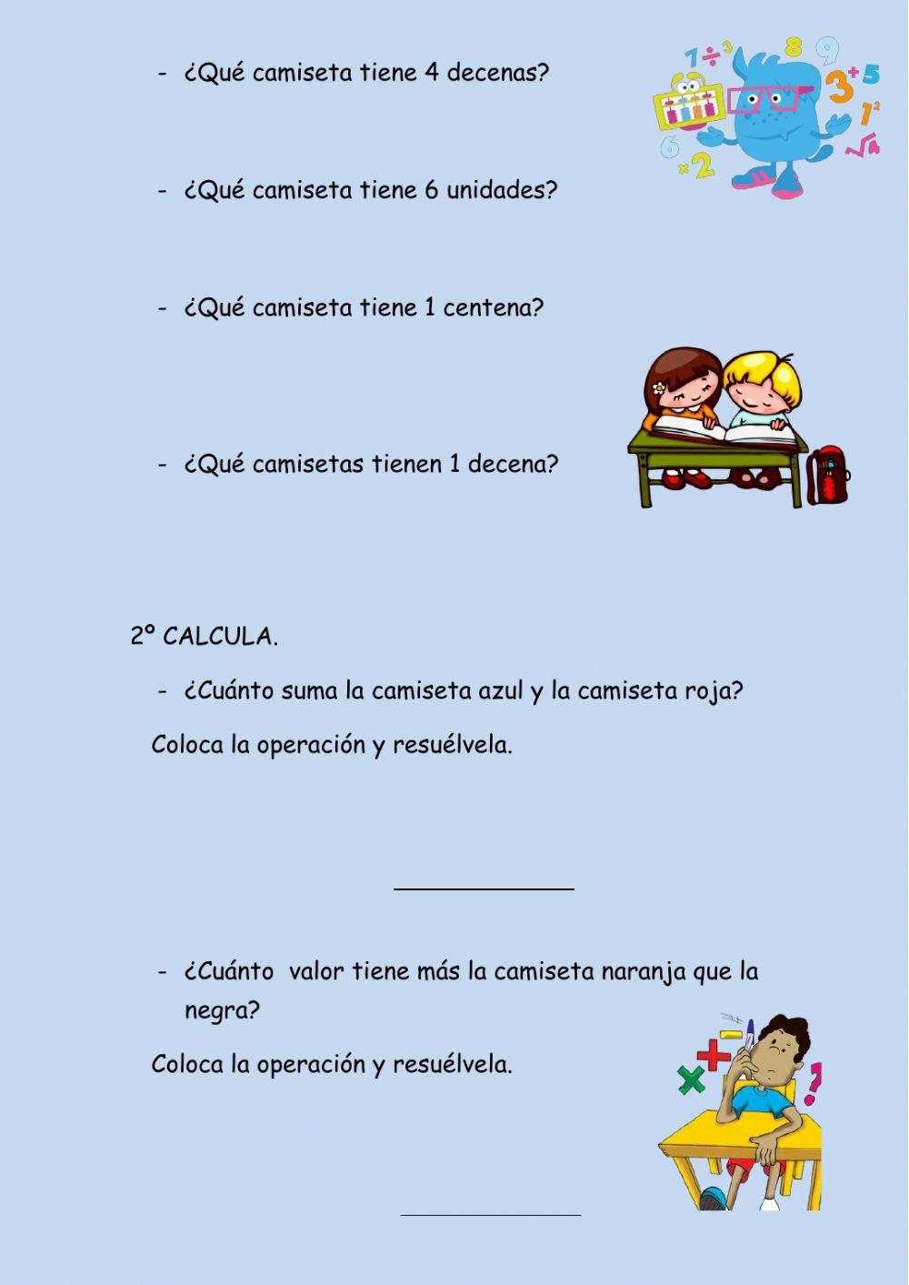 Cáculo, razonamiento y numeración de 2º