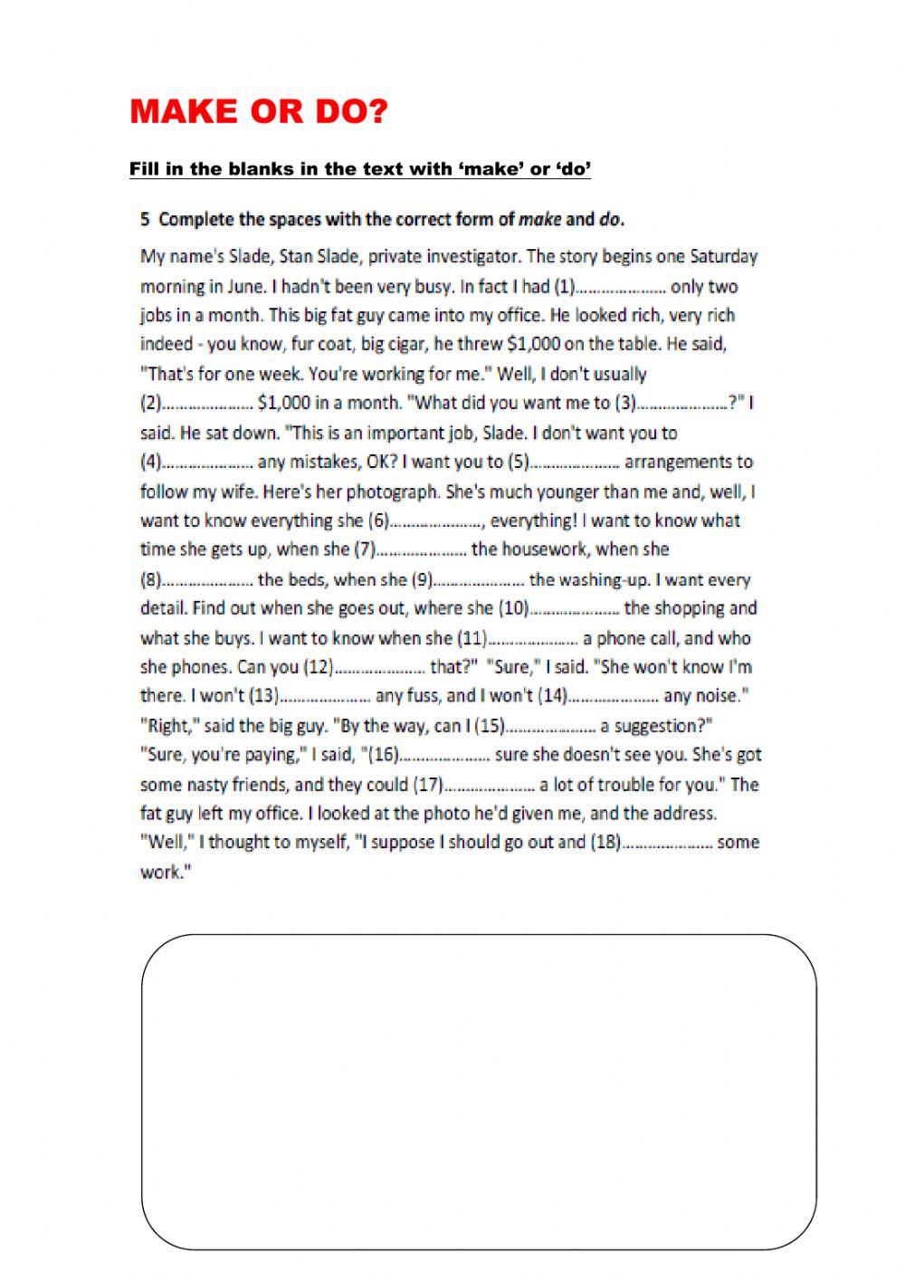 MAKE DO collocations