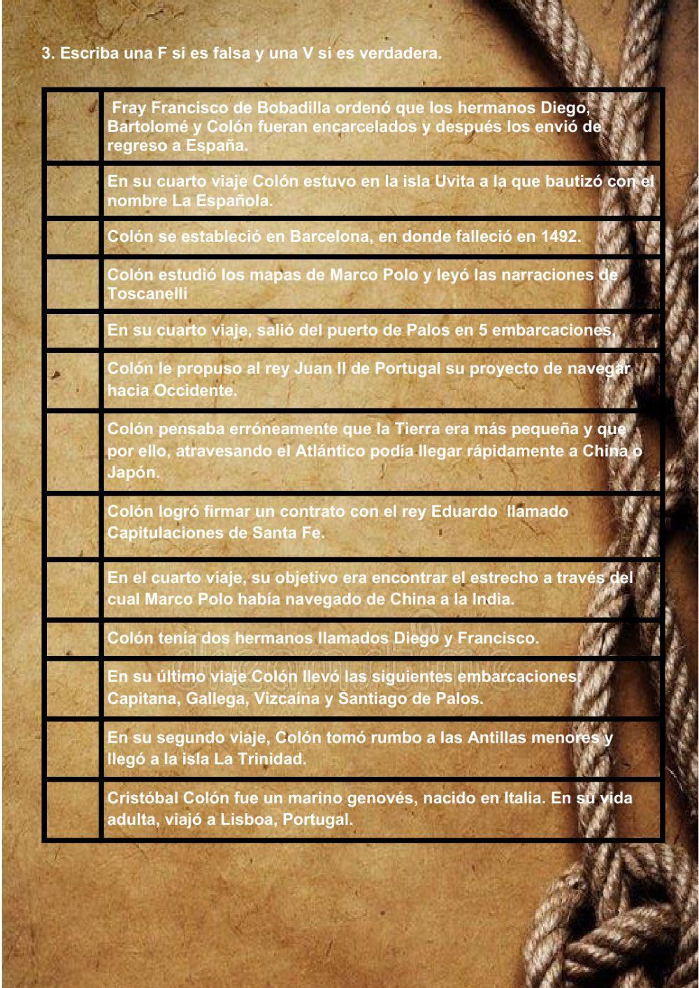 Comprensión Viajes de Colón