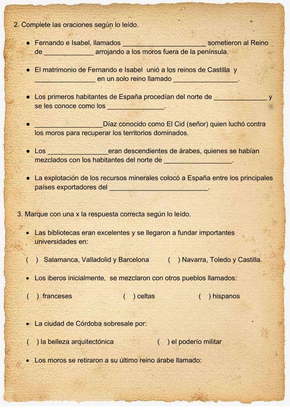 Comprensión España sXV