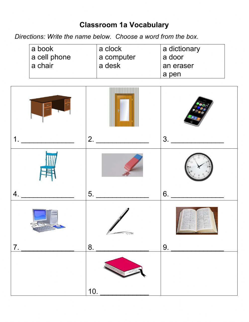 294037 Classroom Vocabulary 1A Holly Bell