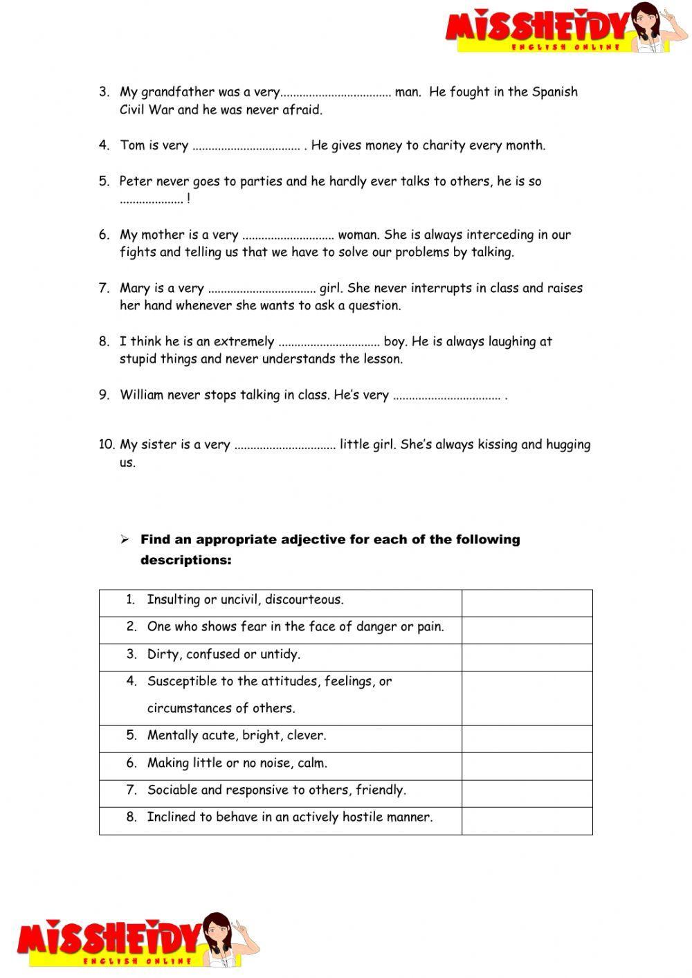 Personality Adjective