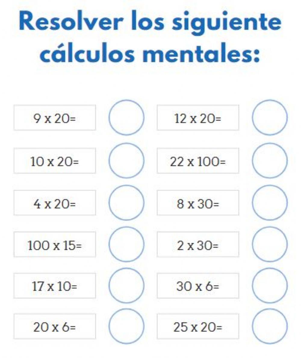Cálculos mentales