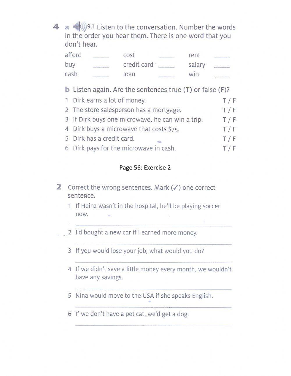 Money vocabulary and Second conditional