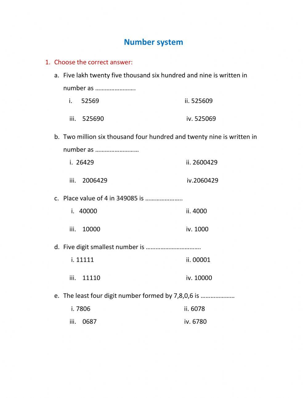 number-system-interactive-exercise-live-worksheets