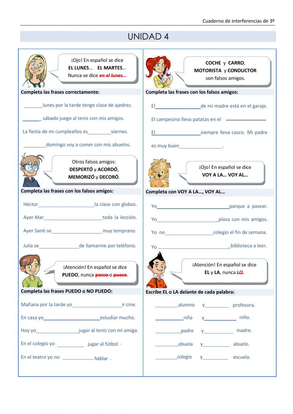 Cuaderno de interferencias portugués - español