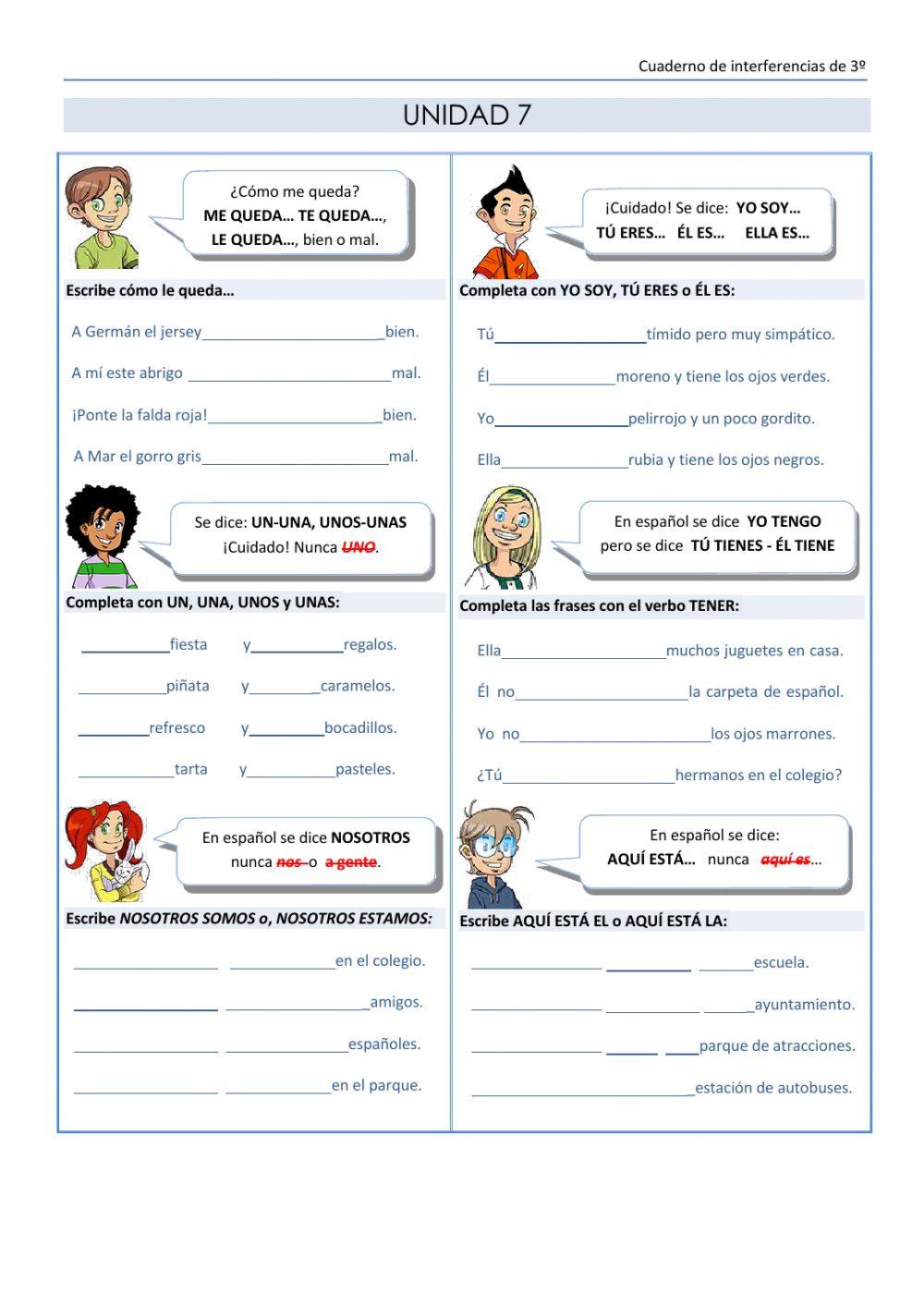 Cuaderno de interferencias portugués - español 3º